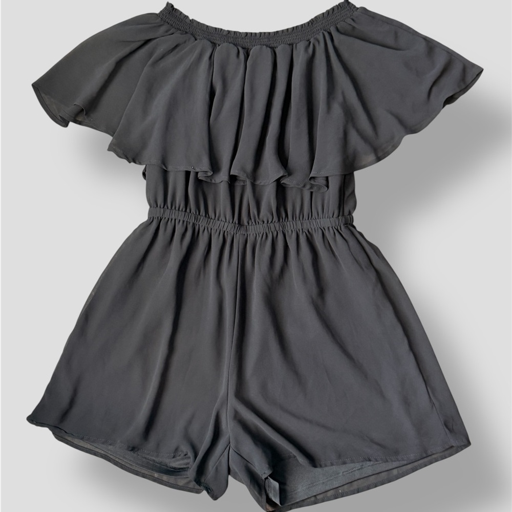 Francesca's Collections,  Off-Shoulder Black Romper - S - Picture 4 of 4